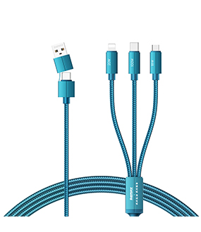 RC-C012 Kerolla Series 100W 3-in-2 Aluminum Fast Charging Data Cable