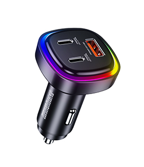 RCC330 Earl Series 66W PD+QC 2C+1A Zinc Alloy Fast Car Charger